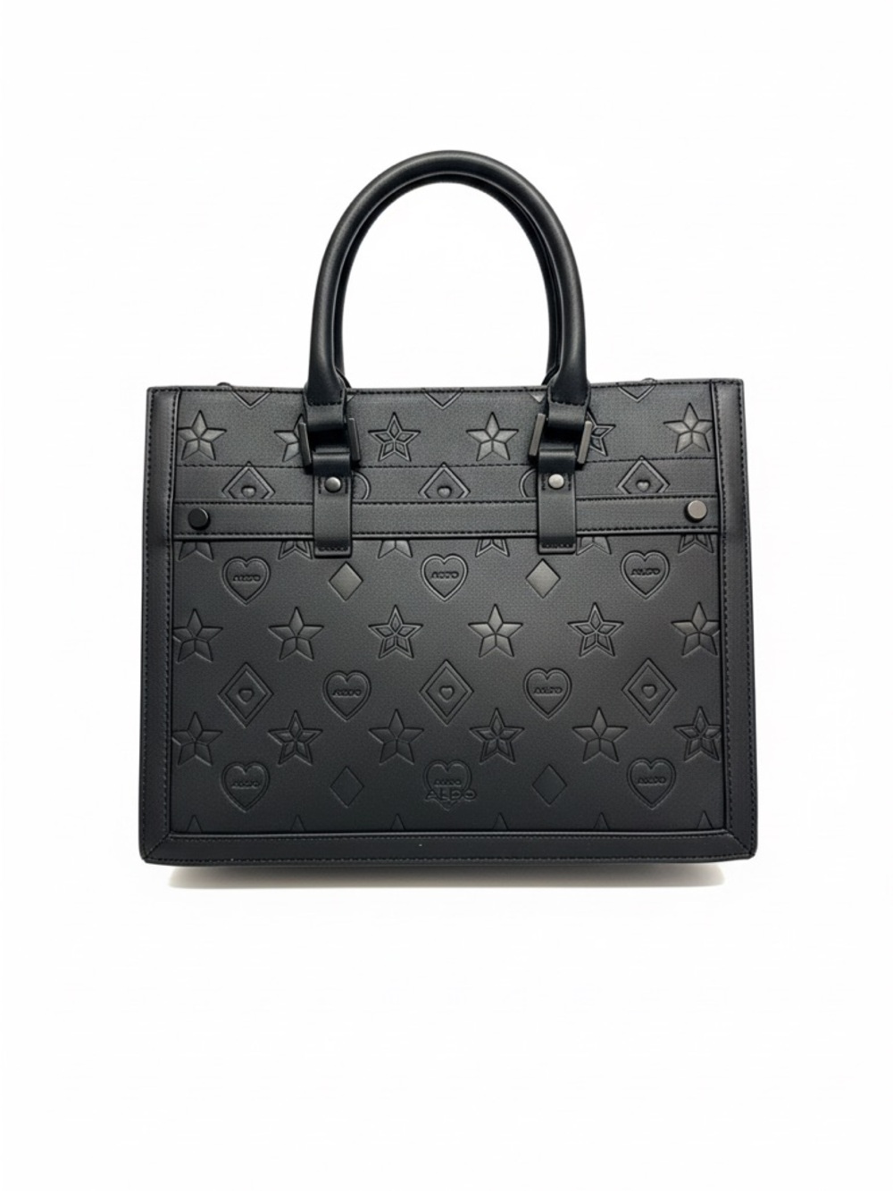 ALDO Black Embossed Leather Tote Bag